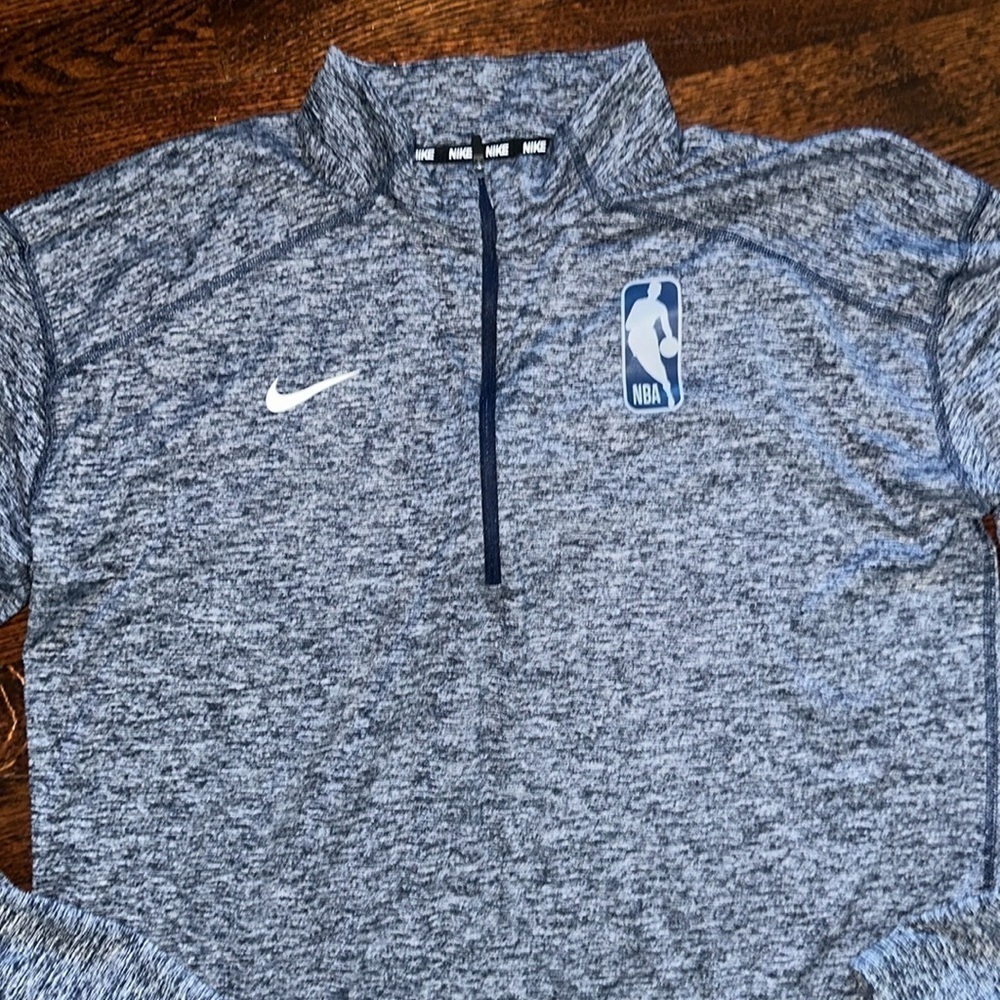 NBA Nike Navy Dri FIT 3/4 Zip Sweatshirt - Picture 3 of 9